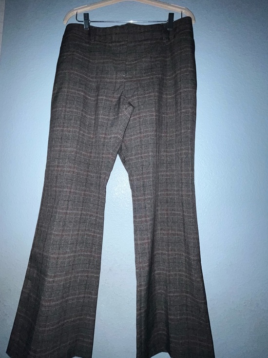 Tahari Pants - Tahari Brown Plaid Wide-Leg Dress Pants